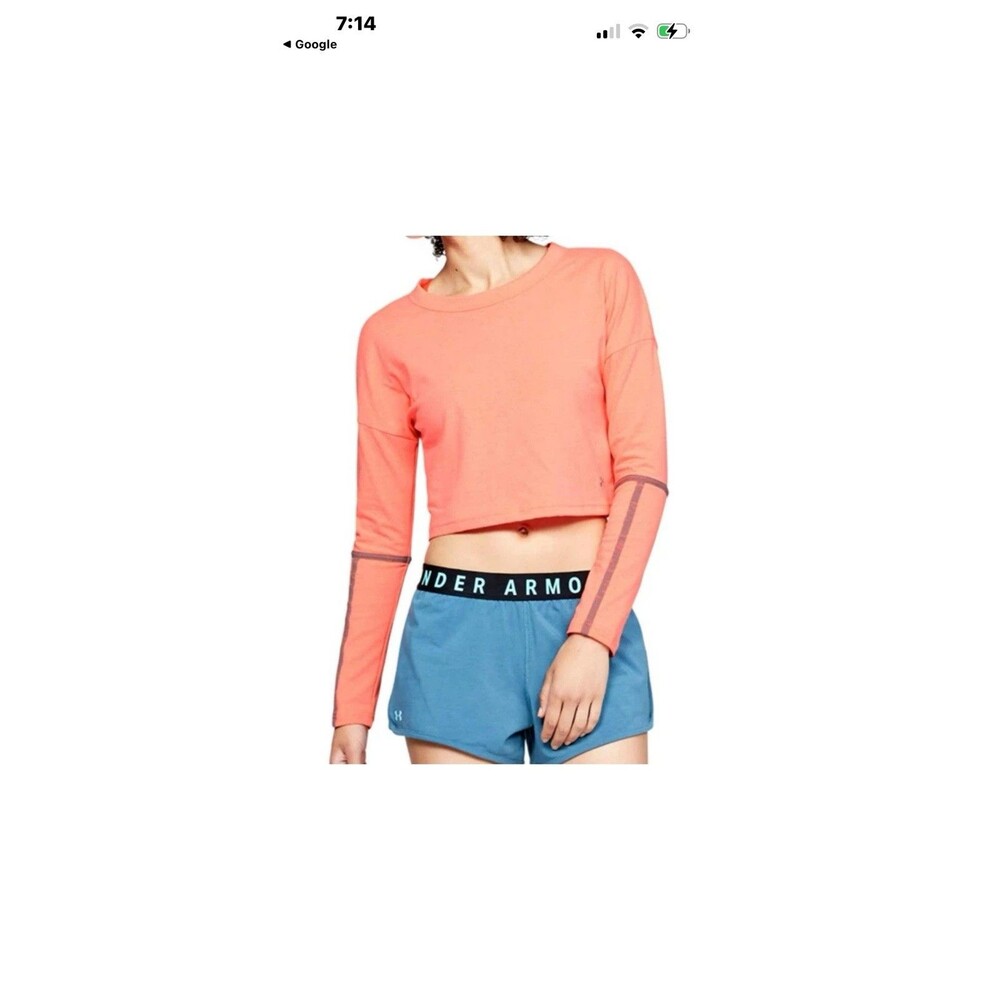 Under Armour Women's Lighter Longer Cropped Crew After Burn/Steel Size M